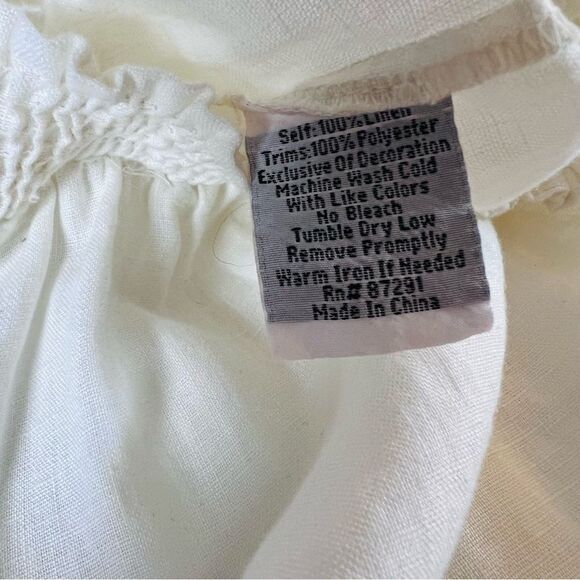 NWOT JW Johnny Was Los Angeles Pants Embroidery Floral White Size S - Picture 6 of 8